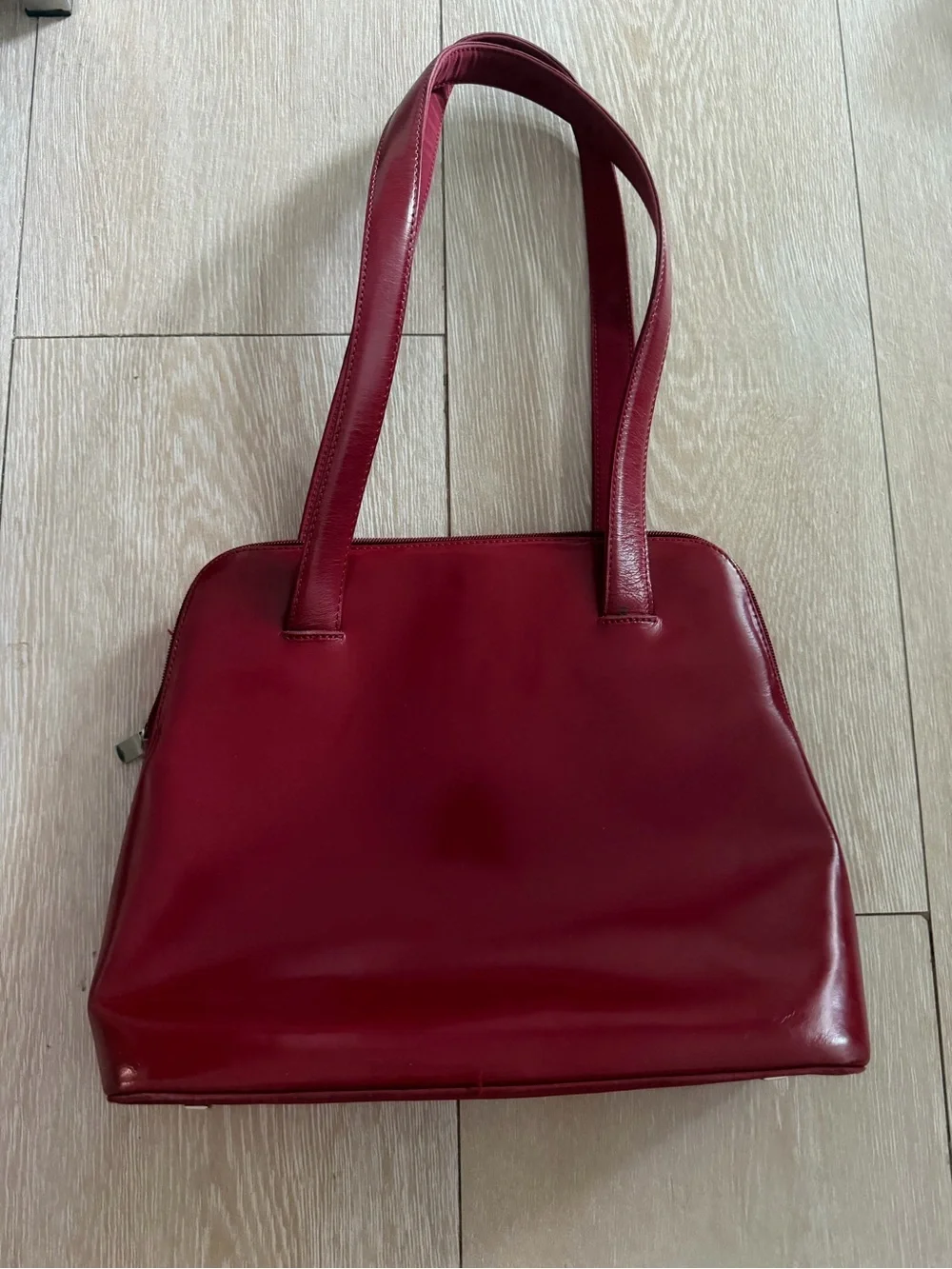 Jones New York Red Genuine Leather Shoulder Purse